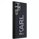 Karl Lagerfeld 3D Rubber Glitter Logo tok Samsung Galaxy S24 Ultra készülékhez fekete
