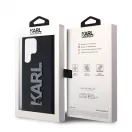 Karl Lagerfeld 3D Rubber Glitter Logo tok Samsung Galaxy S24 Ultra készülékhez fekete
