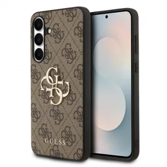   Guess PU 4G Metal Logo tok Samsung Galaxy S25 FE készülékhez barna