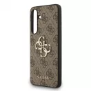 Guess PU 4G Metal Logo tok Samsung Galaxy S25 FE készülékhez barna