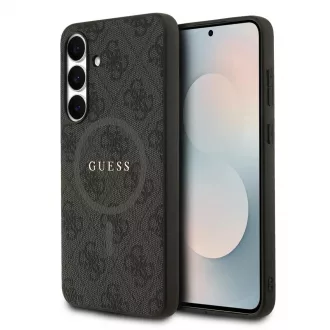   Guess PU Leather 4G Colored Ring MagSafe tok Samsung Galaxy S25 FE készülékhez fekete