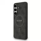 Guess PU Leather 4G Colored Ring MagSafe tok Samsung Galaxy S25 FE készülékhez fekete