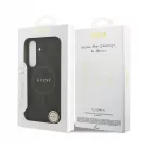 Guess PU Leather 4G Colored Ring MagSafe tok Samsung Galaxy S25 FE készülékhez fekete