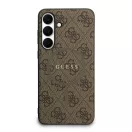 Guess PU Leather 4G Colored Ring MagSafe tok Samsung Galaxy S25 FE készülékhez barna