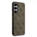 Guess PU Leather 4G Colored Ring MagSafe tok Samsung Galaxy S25 FE készülékhez barna