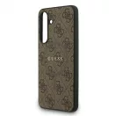Guess PU Leather 4G Colored Ring MagSafe tok Samsung Galaxy S25 FE készülékhez barna