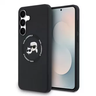   Karl Lagerfeld Liquid Silicone K&CH Heads MagSafe tok Samsung Galaxy S25 FE készülékhez fekete