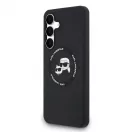 Karl Lagerfeld Liquid Silicone K&CH Heads MagSafe tok Samsung Galaxy S25 FE készülékhez fekete