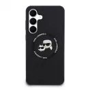 Karl Lagerfeld Liquid Silicone K&CH Heads MagSafe tok Samsung Galaxy S25 FE készülékhez fekete
