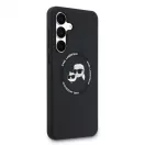 Karl Lagerfeld Liquid Silicone K&CH Heads MagSafe tok Samsung Galaxy S25 FE készülékhez fekete