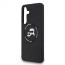 Karl Lagerfeld Liquid Silicone K&CH Heads MagSafe tok Samsung Galaxy S25 FE készülékhez fekete