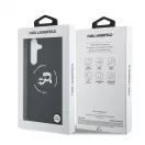 Karl Lagerfeld Liquid Silicone K&CH Heads MagSafe tok Samsung Galaxy S25 FE készülékhez fekete