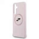 Karl Lagerfeld Liquid Silicone K&CH Heads MagSafe tok Samsung Galaxy S25 FE készülékhez rózsaszín