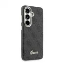 Guess PU 4G Script Metal Logo mágneses tok Samsung Galaxy S26 készülékhez fekete