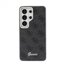 Guess PU 4G Script fém logós mágneses tok Samsung Galaxy S26 Ultra készülékhez, fekete