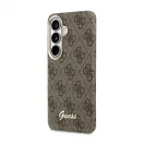 Guess PU 4G Script Metal Logo Magnetic Case mágneses tok Samsung Galaxy S26 készülékhez barna