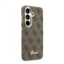 Guess PU 4G Script Metal Logo Magnetic Case mágneses tok Samsung Galaxy S26 készülékhez barna