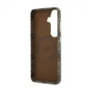 Guess PU 4G Script Metal Logo Magnetic Case mágneses tok Samsung Galaxy S26 készülékhez barna