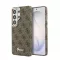 Guess PU 4G Script fém logós mágneses tok Samsung Galaxy S26 Ultra készülékhez, barna