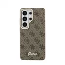 Guess PU 4G Script fém logós mágneses tok Samsung Galaxy S26 Ultra készülékhez, barna