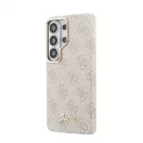 Guess PU 4G Script Metal Logo mágneses tok Samsung Galaxy S26 Ultra készülékhez rózsaszín