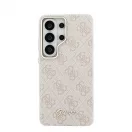 Guess PU 4G Script Metal Logo mágneses tok Samsung Galaxy S26 Ultra készülékhez rózsaszín