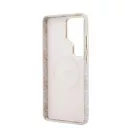 Guess PU 4G Script Metal Logo mágneses tok Samsung Galaxy S26 Ultra készülékhez rózsaszín