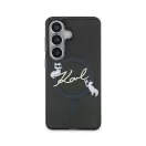 Karl Lagerfeld IML Choupette Karl Script Logo mágneses tok Samsung Galaxy S26 készülékhez fekete