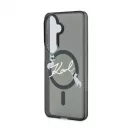 Karl Lagerfeld IML Choupette Karl Script Logo mágneses tok Samsung Galaxy S26 készülékhez fekete