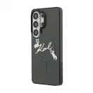 Karl Lagerfeld IML Choupette Karl Script Logo mágneses tok iPhone Samsung Galaxy S26 Ultra készülékhez fekete