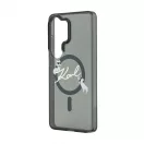 Karl Lagerfeld IML Choupette Karl Script Logo mágneses tok iPhone Samsung Galaxy S26 Ultra készülékhez fekete