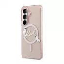 Karl Lagerfeld IML Choupette Karl Script Logo mágneses tok Samsung Galaxy S26 készülékhez, rózsaszín