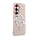 Karl Lagerfeld IML Choupette Karl Script Logo mágneses tok Samsung Galaxy S26 készülékhez, rózsaszín