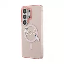 Karl Lagerfeld IML Choupette Karl Script Logo mágneses tok iPhone és Samsung Galaxy S26 Ultra készülékekhez rózsaszín