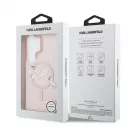Karl Lagerfeld IML Choupette Karl Script Logo mágneses tok iPhone és Samsung Galaxy S26 Ultra készülékekhez rózsaszín