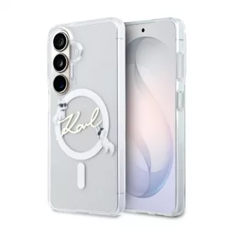   Karl Lagerfeld IML Choupette Karl Script Logo mágneses tok Samsung Galaxy S26 készülékhez átlátszó
