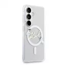 Karl Lagerfeld IML Choupette Karl Script Logo mágneses tok Samsung Galaxy S26 készülékhez átlátszó