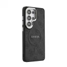 Guess PU bőr 4G mágneses tok arany kerettel Samsung Galaxy S26 Ultra készülékhez fekete