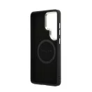 Guess PU bőr 4G mágneses tok arany kerettel Samsung Galaxy S26 Ultra készülékhez fekete