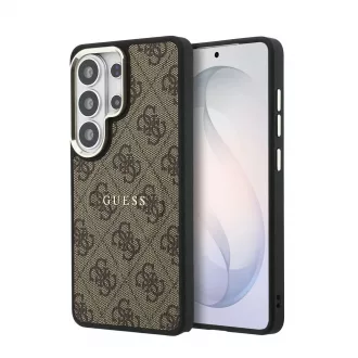   Guess PU bőr 4G Gold Frame mágneses tok Samsung Galaxy S26 Ultra készülékhez barna