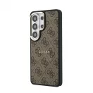 Guess PU bőr 4G Gold Frame mágneses tok Samsung Galaxy S26 Ultra készülékhez barna