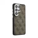 Guess PU bőr 4G Gold Frame mágneses tok Samsung Galaxy S26 Ultra készülékhez barna