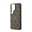 Guess PU bőr 4G Gold Frame mágneses tok Samsung Galaxy S26 Ultra készülékhez barna