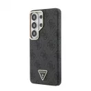 Guess PU-bőr mágneses tok 4G Strass Triangle Logo Gold Frame Samsung Galaxy S26 Ultra készülékhez fekete