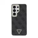 Guess PU-bőr mágneses tok 4G Strass Triangle Logo Gold Frame Samsung Galaxy S26 Ultra készülékhez fekete