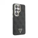 Guess PU-bőr mágneses tok 4G Strass Triangle Logo Gold Frame Samsung Galaxy S26 Ultra készülékhez fekete