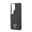 Guess PU-bőr mágneses tok 4G Strass Triangle Logo Gold Frame Samsung Galaxy S26 Ultra készülékhez fekete