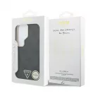 Guess PU-bőr mágneses tok 4G Strass Triangle Logo Gold Frame Samsung Galaxy S26 Ultra készülékhez fekete