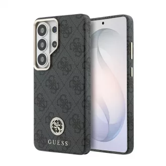   Guess PU bőr 4G strassz logós arany keretes mágneses tok Samsung Galaxy S26 Ultra készülékhez fekete