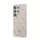 Guess PU-bőr 4G Strass Logo arany keretes mágneses tok Samsung Galaxy S26 Ultra készülékhez rózsaszín